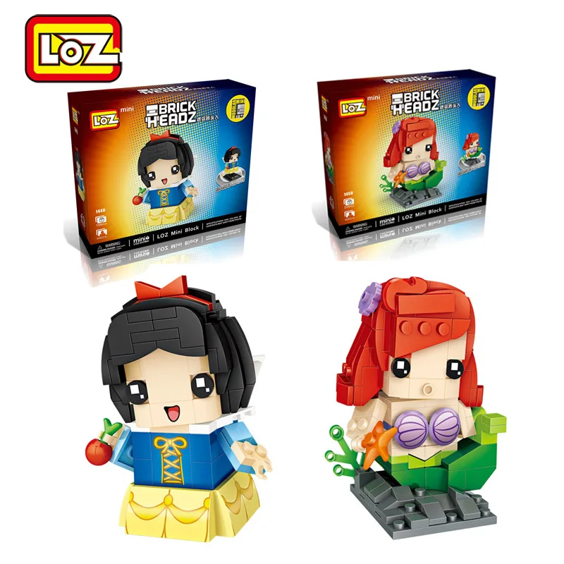 

LOZ Blocks MINI Snow White Princess Building Blocks Mermaid Princess Brick Heads Figure Assemblage DIY Block Set Toys 1449 1450