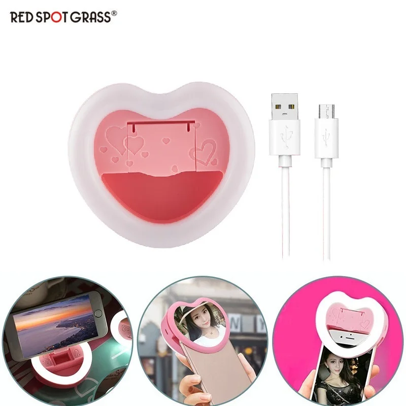 

Makeup Mirror Rechargeable Fill Light Camera Enhancing Photography Selfie Ring Light Clip Mirror and Phone Holder for smartphone