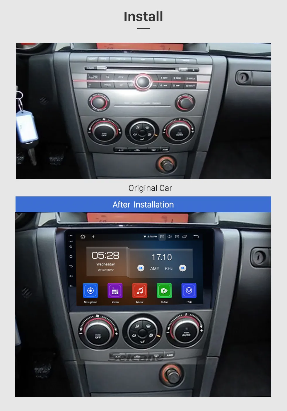 Flash Deal Seicane Car Multimedia player 1 Din For 2004 2005 2006 2007 2008 2009 Mazda 3 9 inch Android 9.0 8-Core 4GB RAM GPS Navigation 1