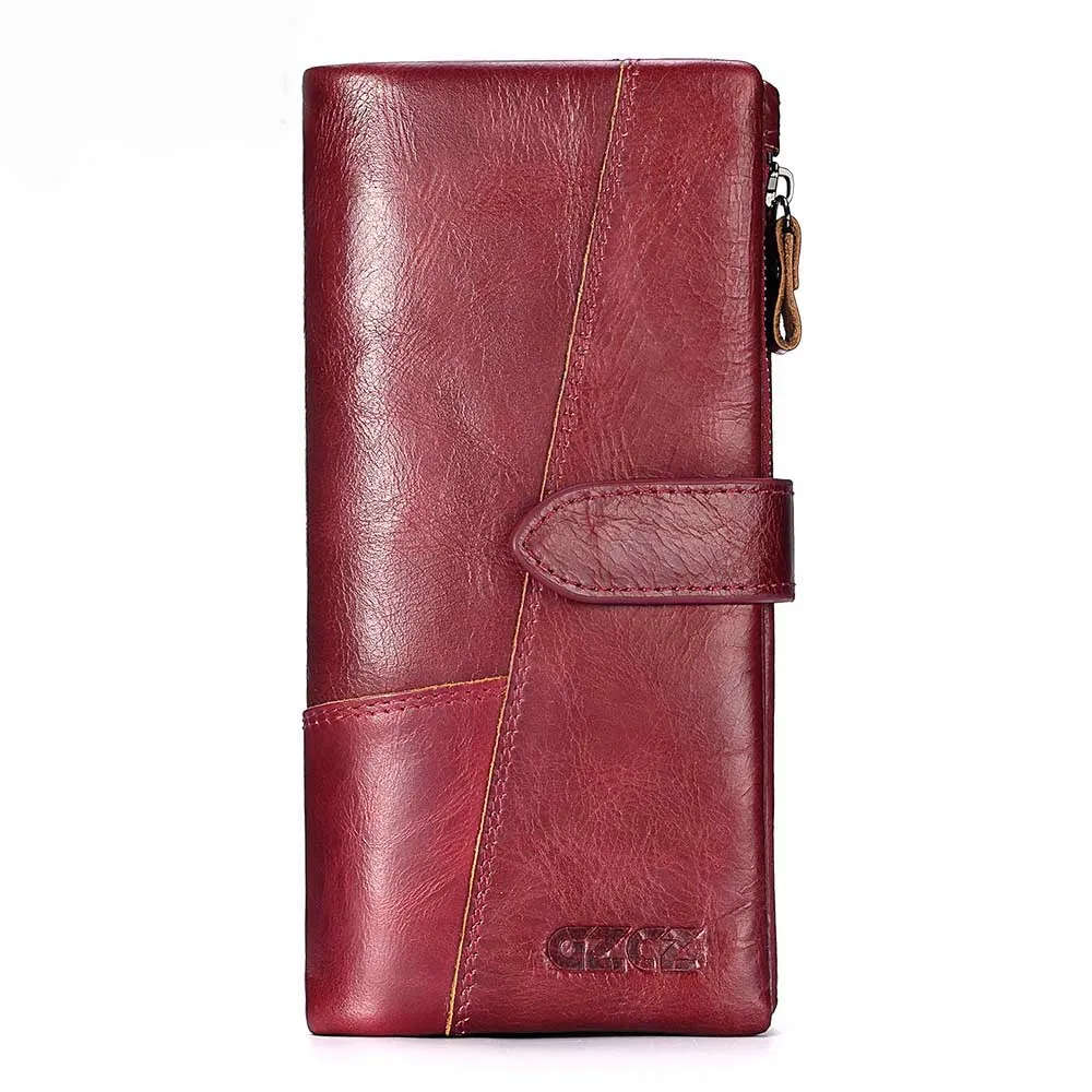 GZCZ женский кошелек из натуральной кожи, женский зажим для денег, винтажный маленький кошелек на молнии, дизайн Portomonee, женский кошелек, мини-кошелек - Цвет: Red-L