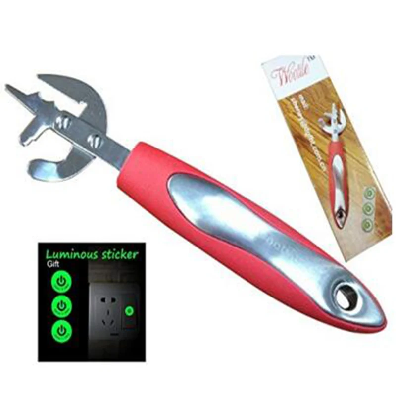 

2019 New Trend Household Stainless Steel Multi-function Bottle Opener with Red Handle Allows You to Easily Open Cans or Bottles