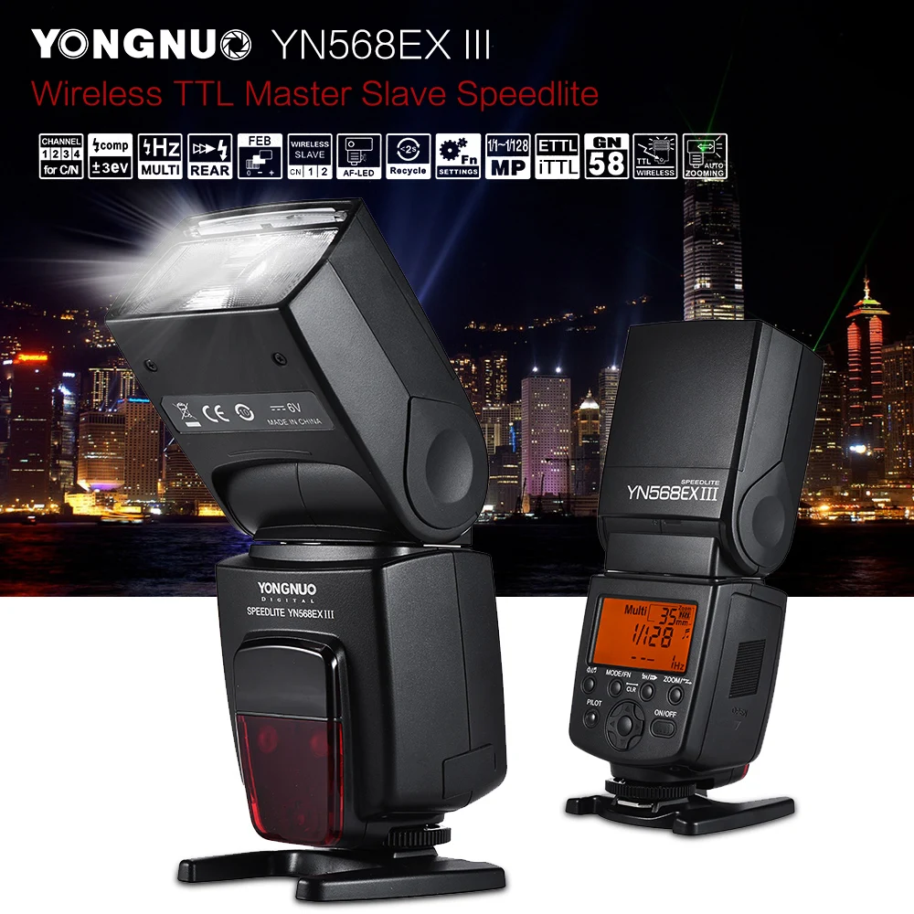 

YONGNUO YN568EX III Wireless TTL HSS Flash Speedlite for Canon 1100d 650d 600d 700d DSLR Camera Flash Speedlite