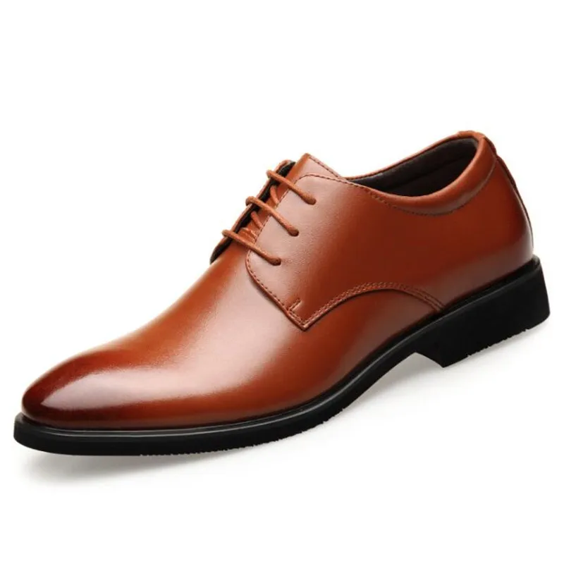 

AGUTZM 2019 Dress for formal business Comfortable men shoes Pointed Toe Lace-up men's flats Zapatos Hombre size 38-48 Y321