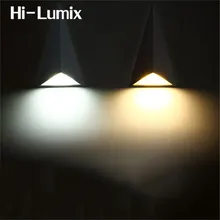 Hi-Lumix уличный 9 Вт светодиодный настенный светильник, креативный светильник, современный треугольный светильник для двора, коридора, балкона, AC85-265V, черный/серый