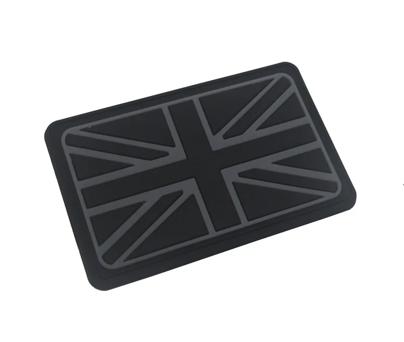 Юнион Джек Британский флаг 3D ПВХ патч черный синий черный/белый крюк патч значок