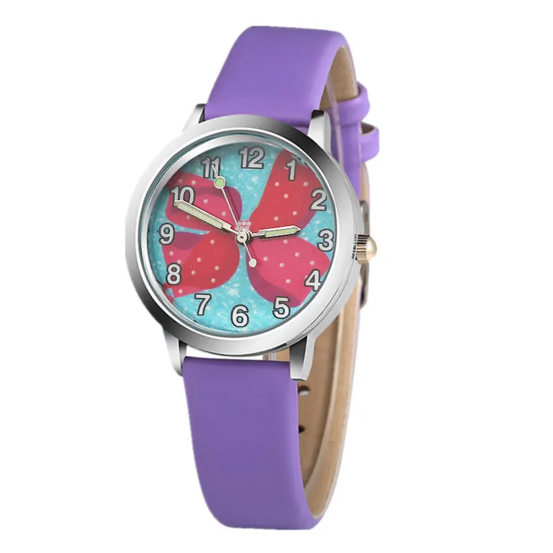 Фирменная новинка детские часы мультфильм Розовая бабочка подарок для детей Часы кварцевые Силиконовые кожа спортивные часы для мальчика