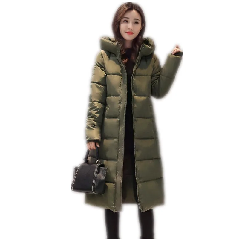 

2017 New Simple Winter Women Down Cotton Long Jacket Parka Female Slim Size M-3XL Outerwear Cotton Warm Parka High Quality CQ531