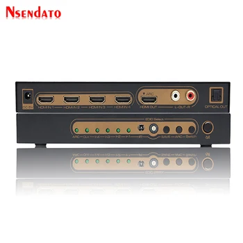 

4k HDMI Switcher 4x1 With ARC EDID SPDIF RCA 4 Port Optical Digital HDMI Audio Switcher Converter Support DTS Dolby LPCM 5.1CH