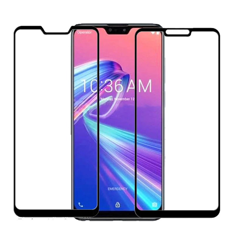 Закаленное стекло с полной проклейкой для Asus Zenfone Max Pro M2 полное покрытие 9H