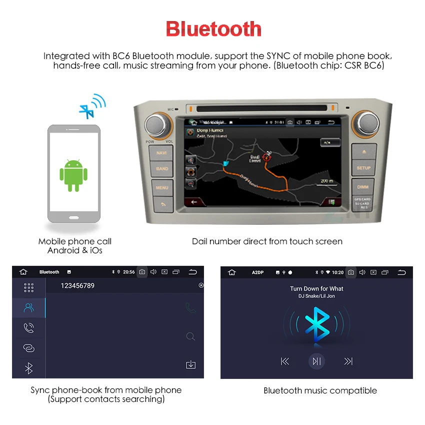 Clearance Android 9.0 Car DVD Stereo 2 Din Auto Radio For Toyota Avensis T25 2003-2008 7" IPS Multimedia CarPlay WiFi RDS GPS Navigation 11