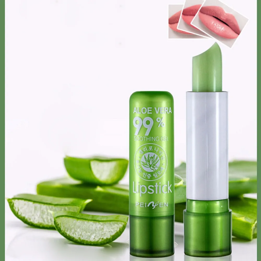 

1Pcs New Waterproof Magic Colour Temperature Change Color Aloe Lipstick Popular Moisture Anti-aging Protection Lip Balm