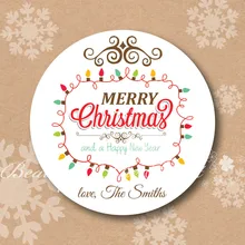 Пользовательские праздники рождество наклейки, веселые рождественские бирки, подарочные этикетки на Рождество, украшения для кексов, рождественские украшения конфеты бар