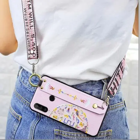 Ремешок на запястье, силиконовый чехол для xiaomi redmi note 7 5 pro mi 9 8 se lite, чехол, модный длинный держатель, мягкий чехол для телефона - Цвет: phone bag case