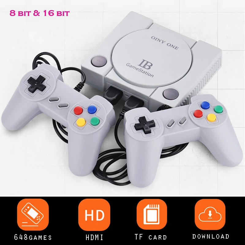 Retro Video Game Console 8 Bit 16 Bit Game Player Build in 648 Classic Games Family TV Video Consoles Dual Gamepad HDMI Output