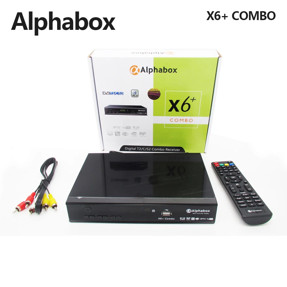 

Alphabox X6+ Combo DVB-S2/T2/C Satellite TV Receiver Support Cccam Newcamd Mgcamd Powervu Key TV Turner USB Wifi Set Top Box