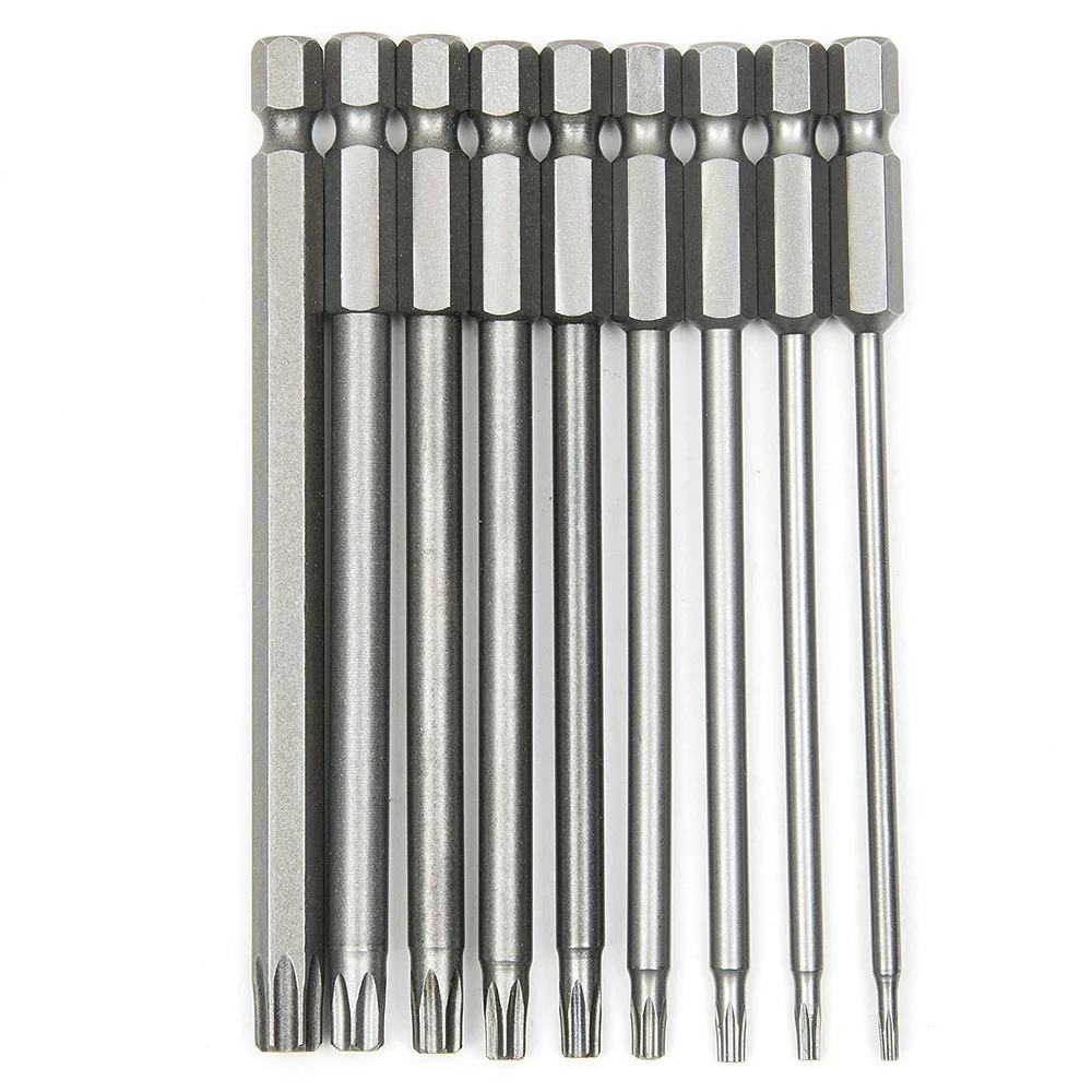 High Quality 100mm 9pcs S2 Steel Hex Torx Head Drill Screwdriver Set