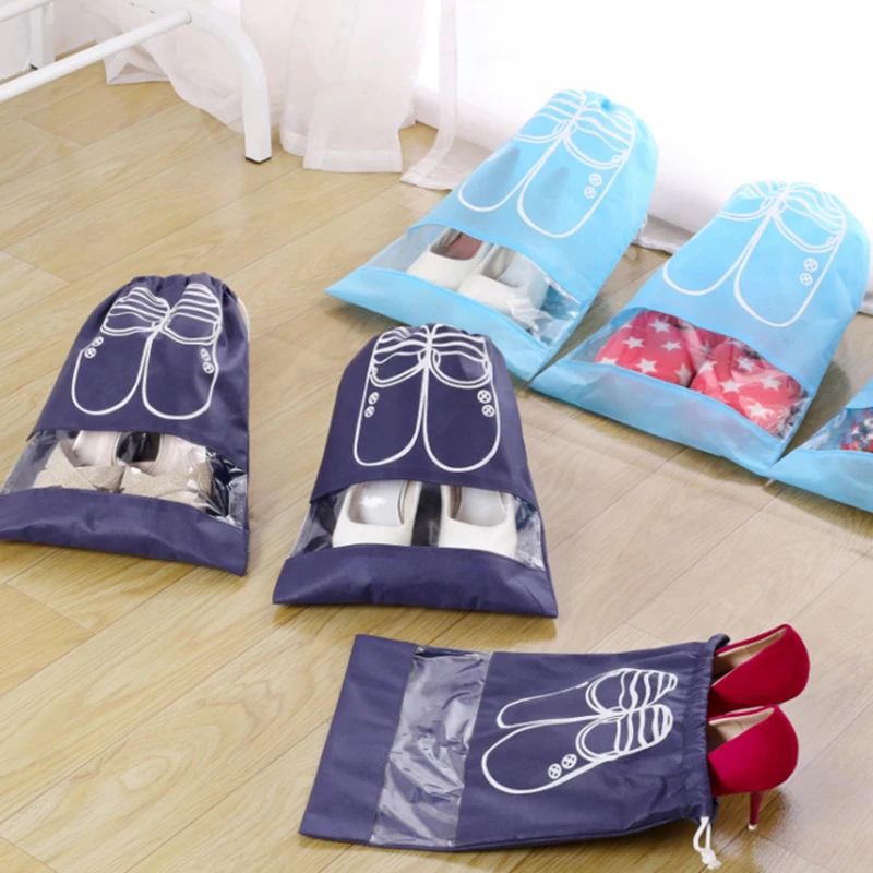 

Convenient Travel Storage Bag Sorting Shoe Bag Pouch Tote Drawstring Shoe Organizer Dust Bag For Home Shoes Hanging Storage Bags