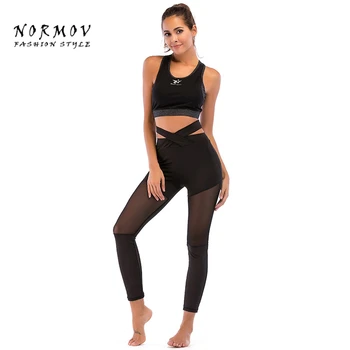 

NORMOV Summer Women's Leggings Triangle Cross Double Sided Rome Leggings Polyester hips high Waist Comfort Fitness Sexy Girl