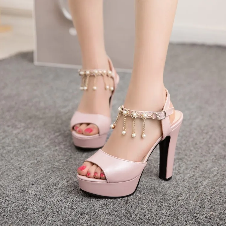 

Big Size 11 12 13 14 15 16 17 high heels sandals women shoes woman summer ladies Shallow-mouthed Fishmouth Sandals