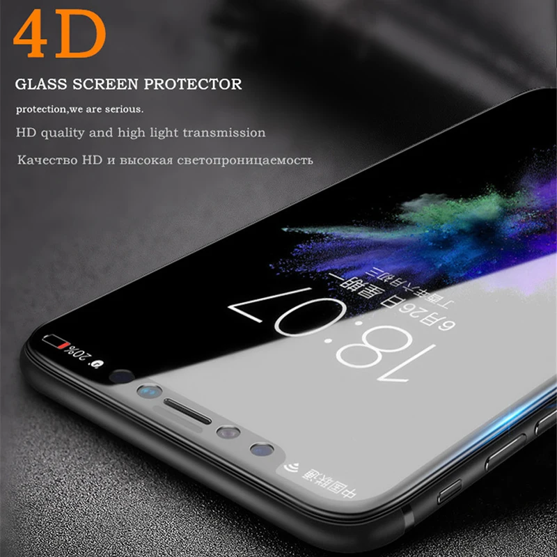 Baixin закаленное стекло для iPhone X, 7, 8 plus, Защитное стекло для экрана, 4D полное покрытие, закругленные края, стеклянная пленка для iPhone 6, 6S Plus