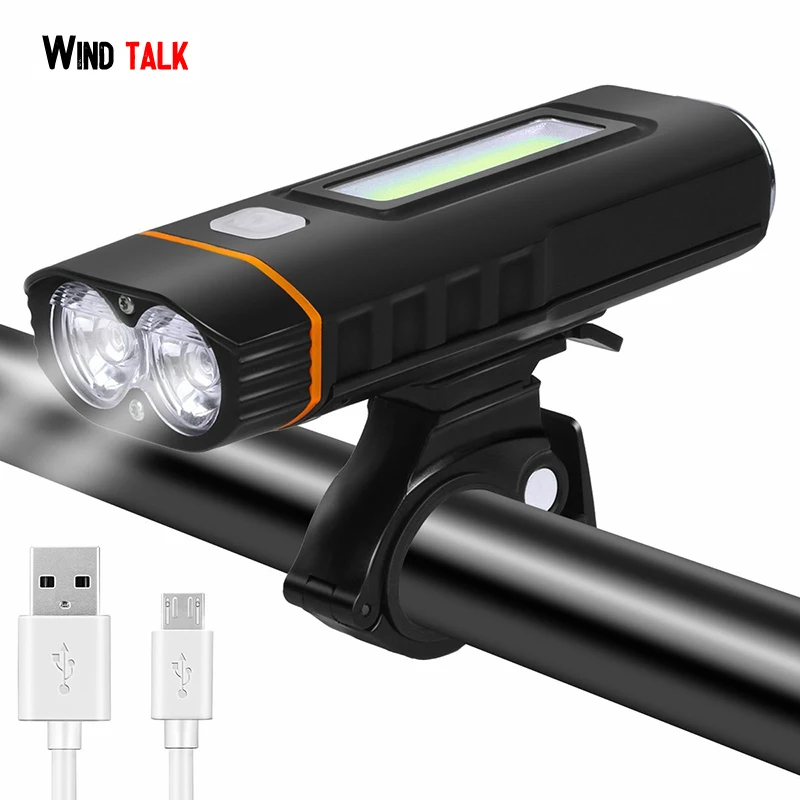 

Wind Talk 500 Lumens Two LED Flashlight For Bicycle Bike Handlebar MTB Cycling Light Set USB Rechargeable Front Headlight Lamps