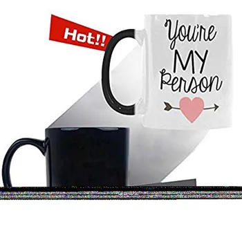 

1 Ounce- Novelty Romantic Love Theme You're My Person Mug - You Are My Person Color Changing Mug Morphing Coffee Mug Cup