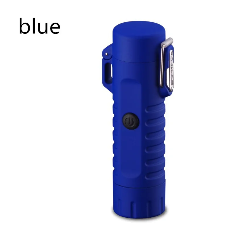 Yooap двойной дуги USB Перезаряжаемый флэш-светильник er для курения барбекю Открытый кемпинг ветрозащитный уплотнитель водонепроницаемый светильник - Цвет: blue