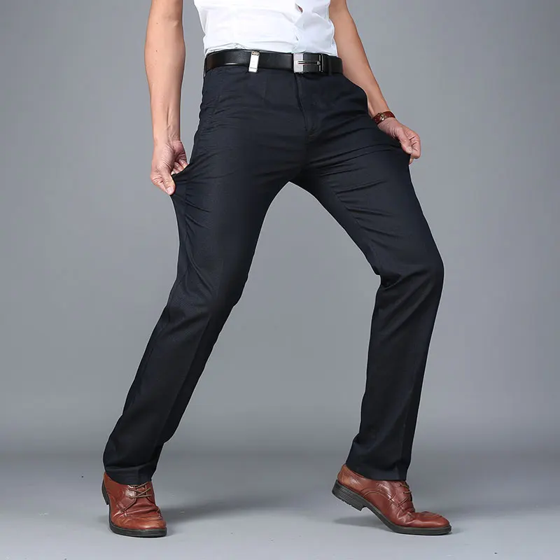 Брендовая одежда формальные мужские повседневные брюки мужские костюмные брюки высококачественные хлопковые деловые прямые брюки в западном стиле Hombre