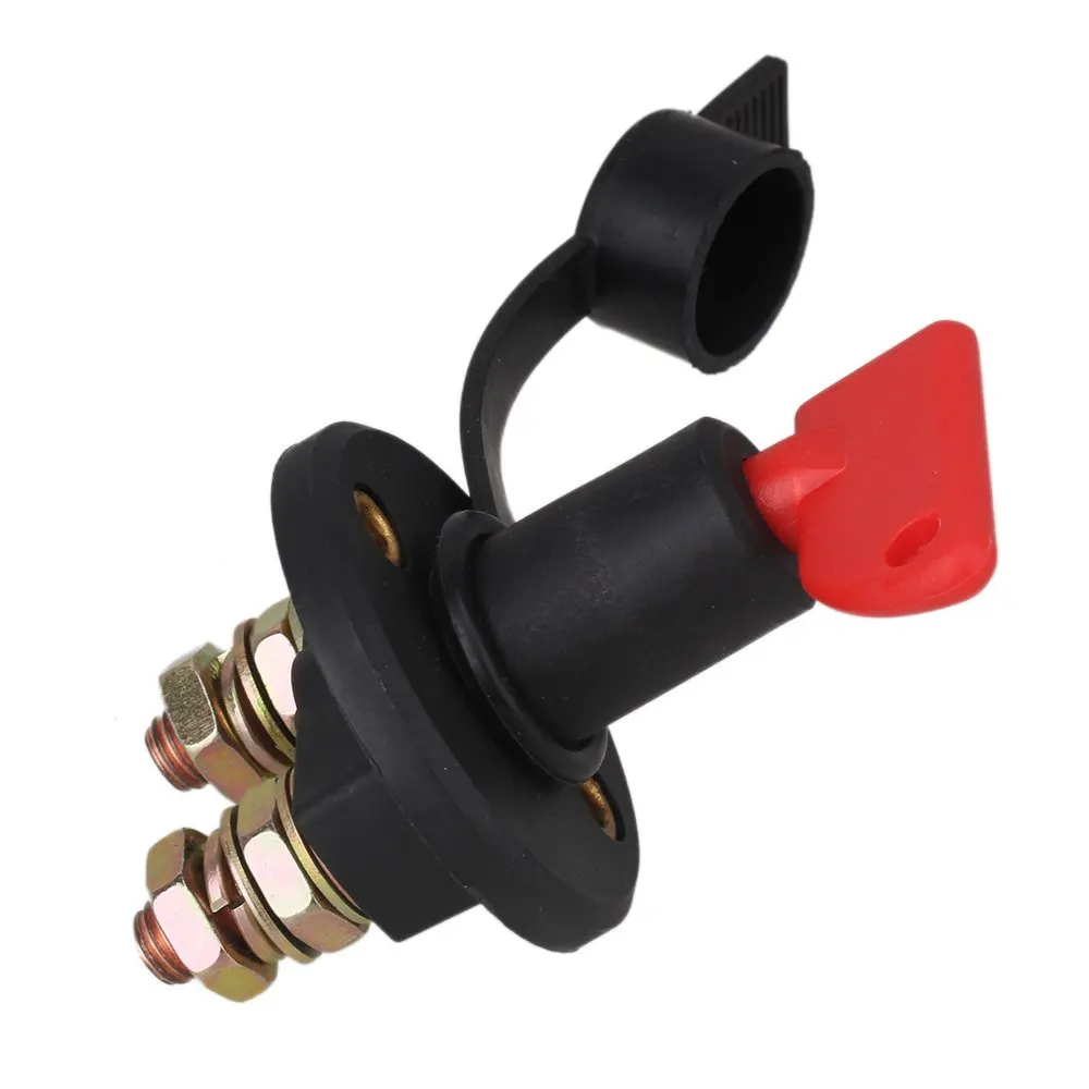 

60 Volt 400 Amp Battery Disconnect Cut Off Kill Switch With Removable Key 2 Hole 10mm Thead Dia