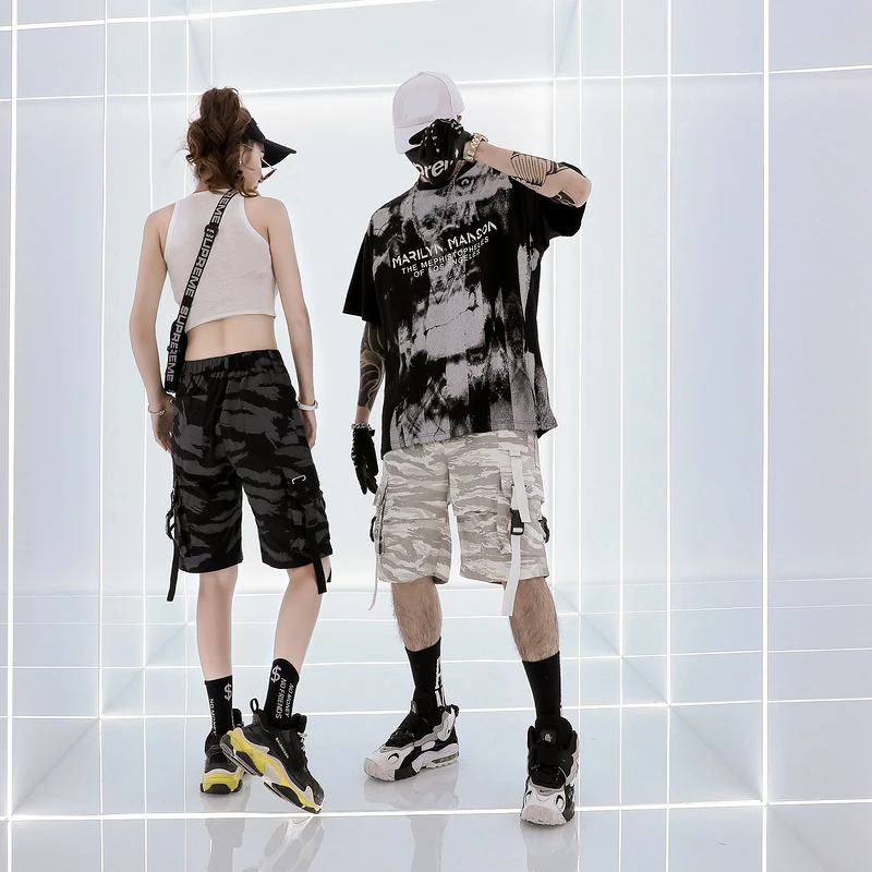 Летний High Street Camo карман подвесной ремень шорты для женщин для мужчин