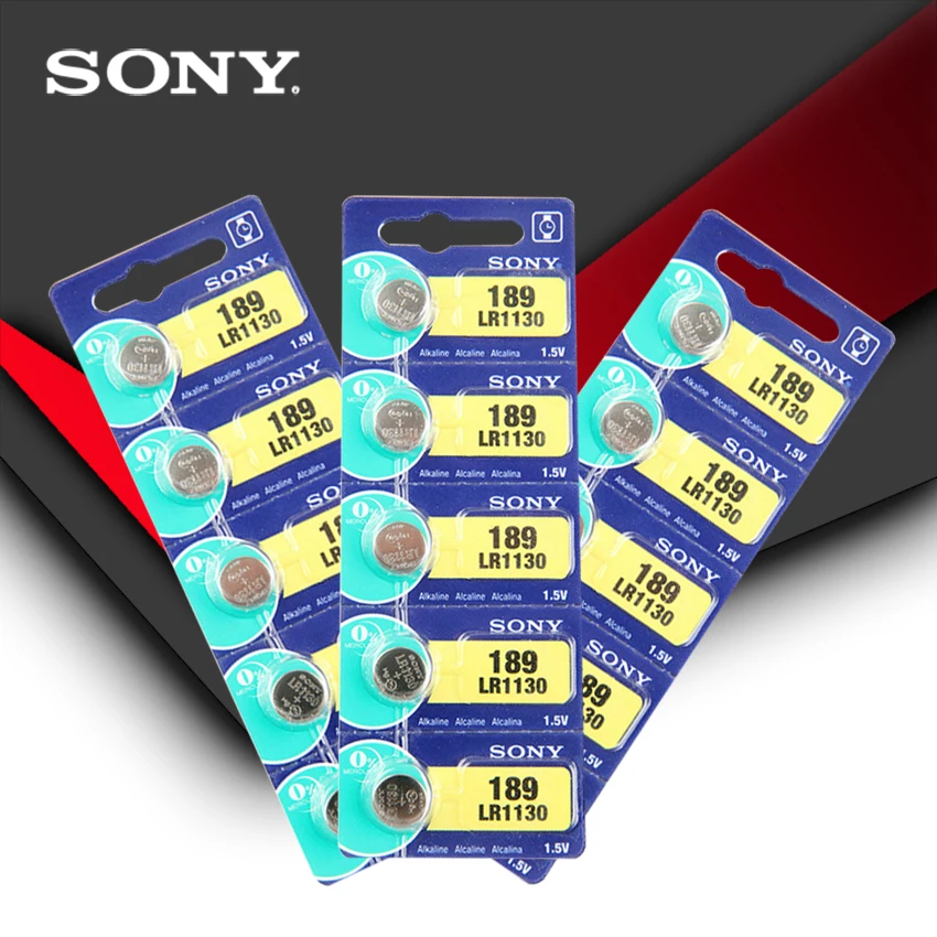 2 шт. sony оригинальнй элемент батареи 1,5 V AG10 LR1130 AG10 389 LR54 SR54 SR1130W 189 LR1130 аккумулятора кнопочного типа сделано в Японии