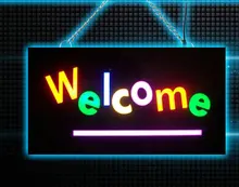 Waterproof Welcome neon sign board for bar shop LED Resin Epoxy light box for home decoration Remote control on/off switch