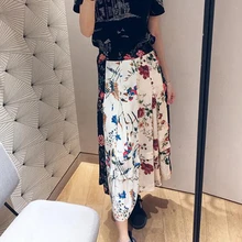 Подиумные женские летние юбки Цветные Цветочные Печатные плиссированные длинные юбки с высокой талией повседневные Модные праздничные пляжные юбки женские