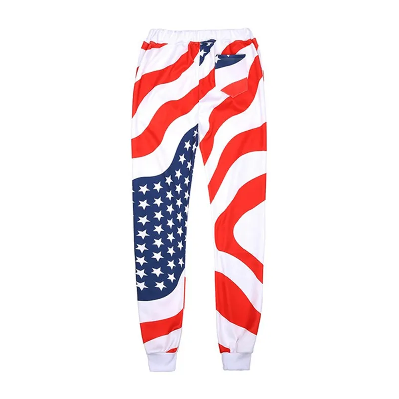 Американский флаг шаблон печати 3D тренировочный костюм Для мужчин мода костюм Для мужчин/женские брюки для бега мужские штаны+ футболка комплект из 2 частей