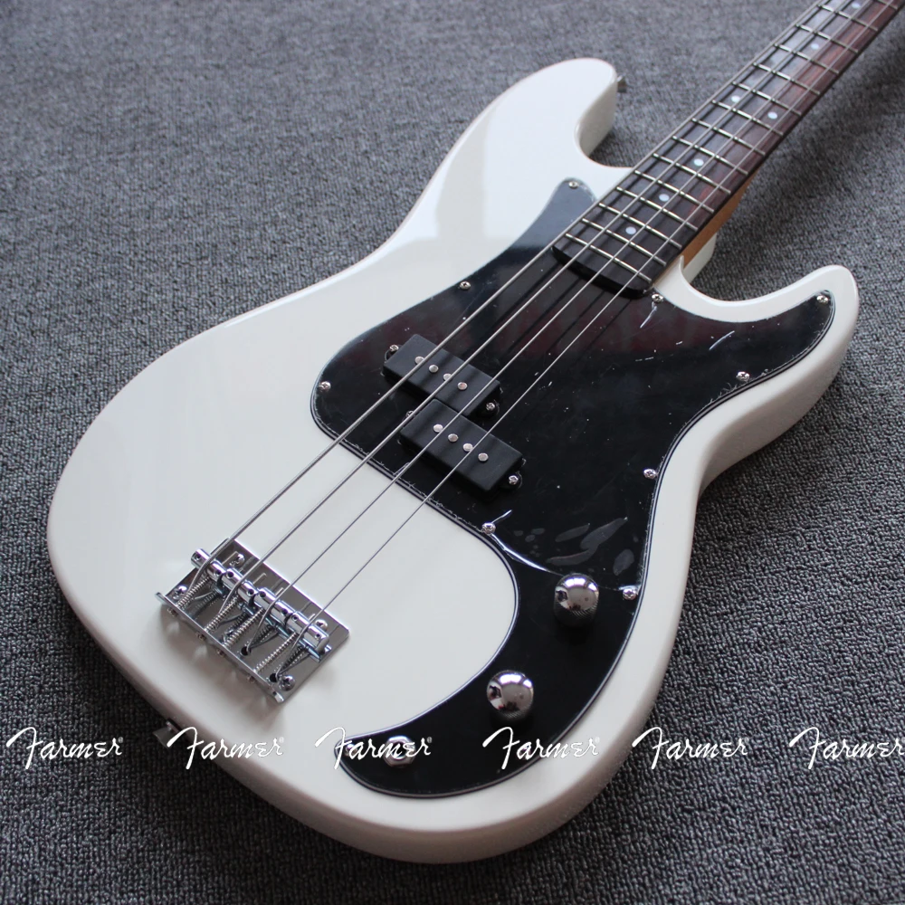 

Top quality /white color 4 strings Electric bass/maple neck/electric bass guitars/Customizable trademark logo.