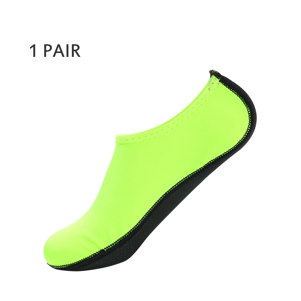 1 пара нейлоновая быстросохнущая пляжная обувь для подводного плавания противоскользящие носки для водных видов спорта носки для плавания серфинга босиком дайвинга - Цвет: Green