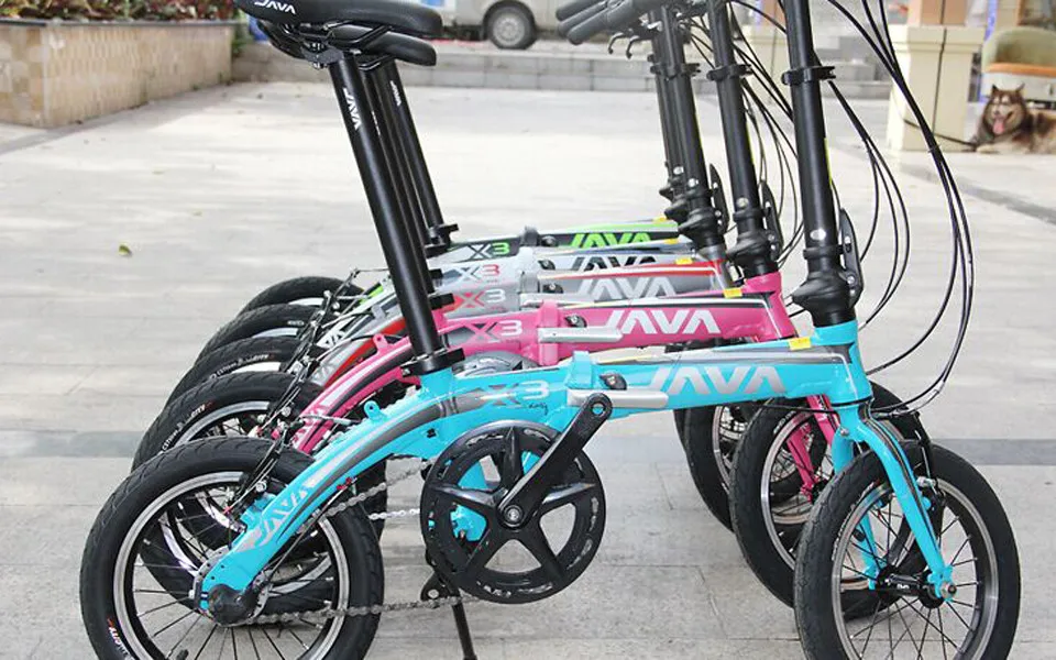 The new 14-inch aluminum alloy folding bike Ultralight JAVA X3 Double Brake bicycle