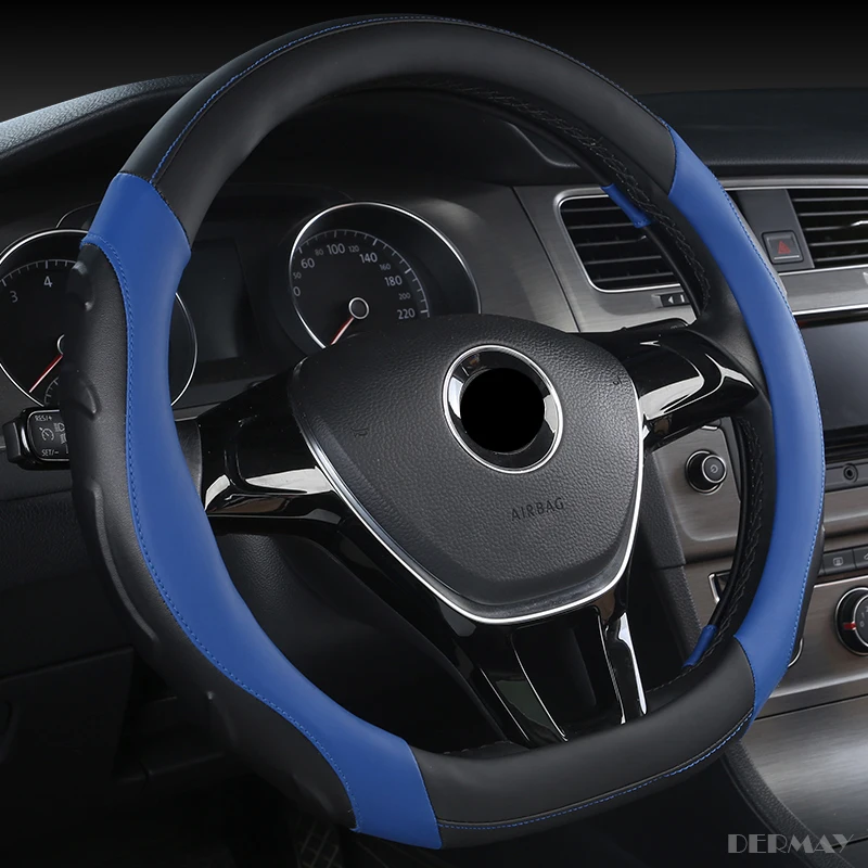 DERMAY D форма Чехол рулевого колеса автомобиля Микро волоконная кожа 4 цвета для Kia Stonic Нескользящая Высокое качество