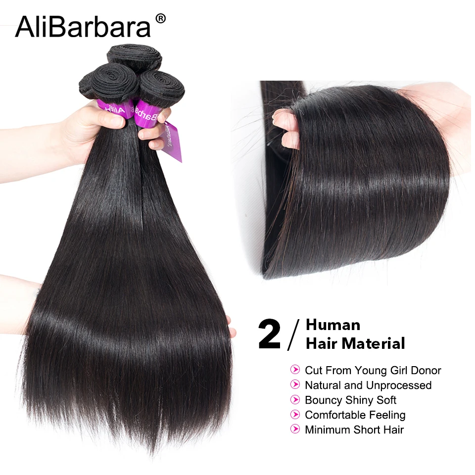AliBarbara Hair Brazilian Straight Hair Bundles 100% Remy Human Hair Weave 3 Bundles Hair Natural Color Can Be Dyed Or Bleached AliBarbara Hair Brazilian Straight Hair Bundles 100% Remy Human Hair Weave 3 Bundles Hair Natural Color Can Be Dyed Or Bleached