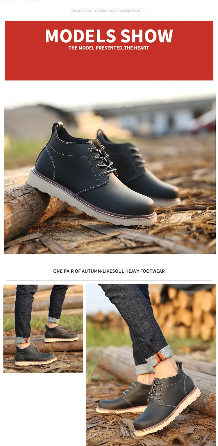 Merkmak/кожаные мужские ботинки; сезон осень-зима; ботильоны; модная повседневная обувь; обувь на шнуровке; Мужская обувь высокого качества в винтажном стиле