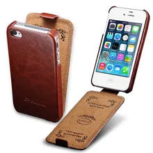 Vintage Case For iPhone 4 4S Luxury PU Leather Flip Elegant Vertical Flip Phone Cover Coque