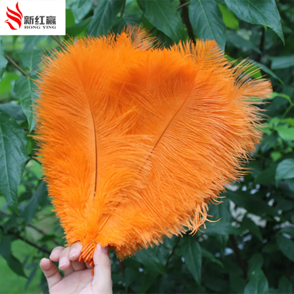 wholesale 10 PCS orange ostrich feather 35 40 cm / 14 to16 inches