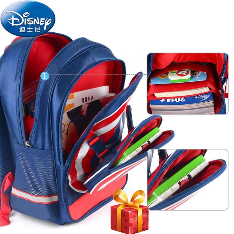 

Marvel Captain America Waterproof Orthopedic Backpack School Bags for Boys Cartoon Schoolbag Ultralight Kids Satchel Grade 1-5