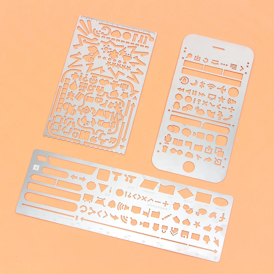 

Creative portable stainless steel Stencils ruler for travel diary notebook /filofax template free shipping