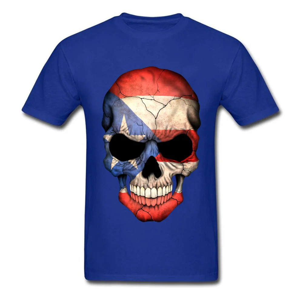 Puerto Rican Flag Skull_blue