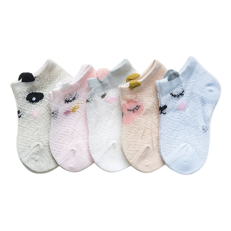 Носки для малышей от 3 до 12 лет, 5 пар/лот летние тонкие носки из сетчатого материала для маленьких девочек, хлопковые носки для новорожденных мальчиков, одежда для малышей, аксессуары - Цвет: 9-12Year