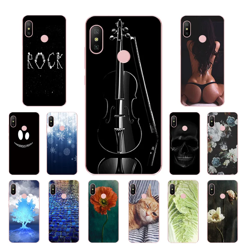 For Redmi 6 Pro / Xiaomi Mi A2 Lite Phone Case DIY Cover Soft TPU Silicon Piano Printing Mobile Bag 6Prime |