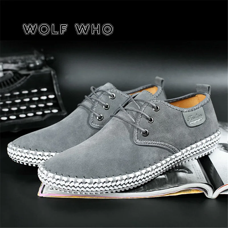 WOLF WHO/Новинка года; мужская повседневная обувь высокого качества ручной работы; Мужская обувь из натуральной кожи; удобные черные кроссовки; buty meskie X-202