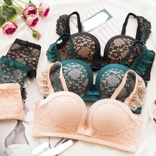 Комплект кружевного бюстгальтера с эффектом пуш-ап, женское нижнее белье, комплекты бюстгальтеров и трусиков, комплекты бесшовного бюстгальтера, женское нижнее белье, Комплект бюстгальтеров