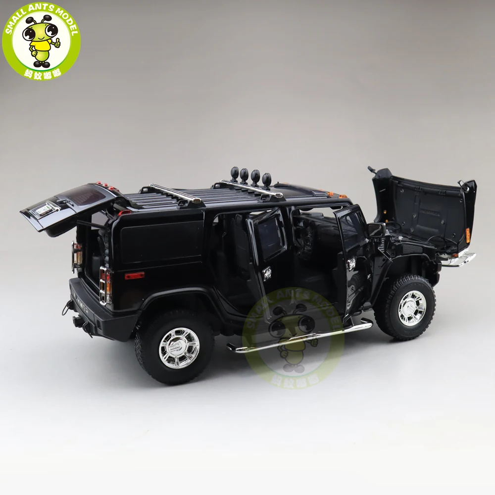 1/18 GreenLight Hummer H2 литой модельный автомобиль игрушка джип подарки для мальчиков и девочек, черные Цвет